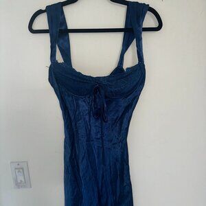 Sky to Moon Women's Blue Slip Dress Size L